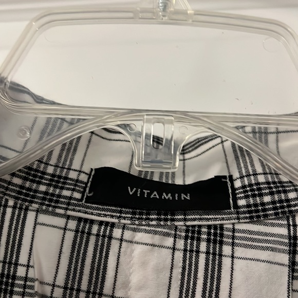 Vitamin checkered jacket black and white blazer Large squares workwear pockets - Picture 15 of 16